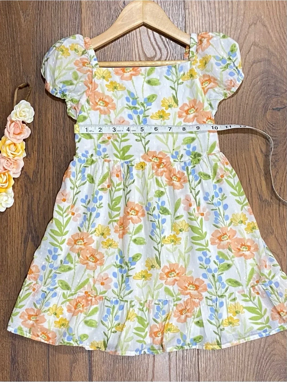 Gymboree Girls ‘Prairie Fields’ Floral Ruffle Dress with Flower Headwrap Size 5T